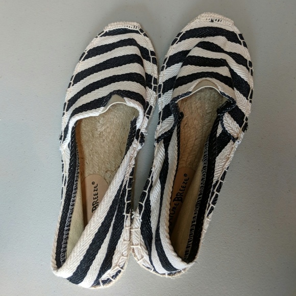 Nature Breeze Shoes - NEW Nature Breeze Black & White Cloth Loafer Sz 8